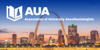 AUA logo with St. Louis in the background