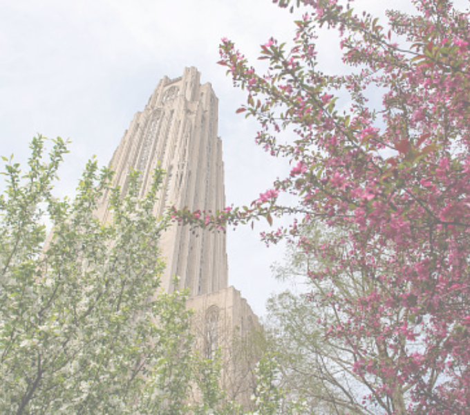 Pittsburgh Cathedral of Learning surrounded by trees