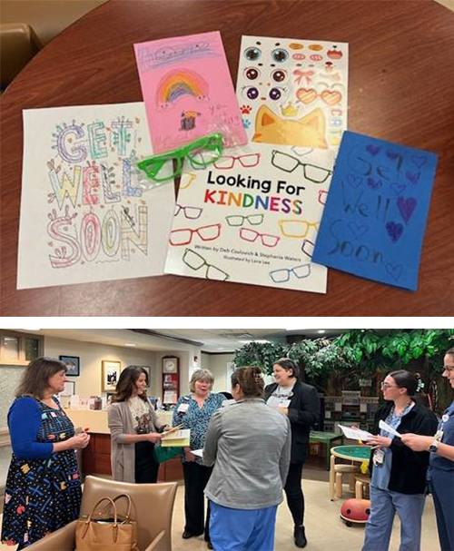 Stephanie Waters and her mom along with Kirsten Radaker, MSN, CRNA, and Amanda D'Amico, MHS, CRNA presented the UPMC Mercy CRNAs’ donation to Mercy Trauma Burn Unit Nicole Pieri, Dr. Jenny Ziembicki, and other staff members. 