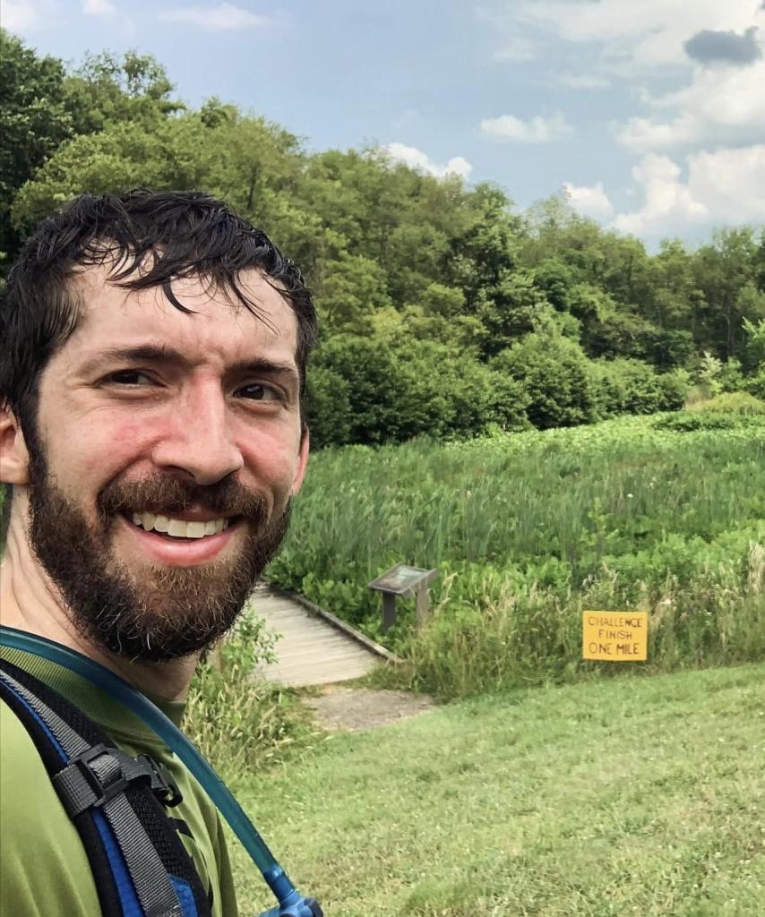 Jesse at the Rachel Carson trail 