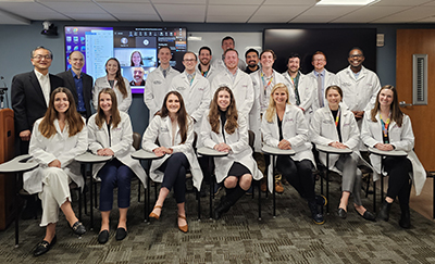 "A group photo of the CBY class with Doctors Sakai and Vogt"