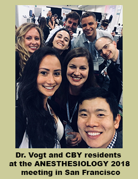 "Doctor Vogt and CBY residents at the Anesthesiology 2018 meeting in San Francisco"