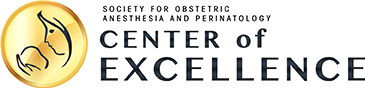 "The logo for the Society for obstetric anesthesia nd perinatology center of excellence"