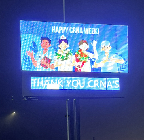 CRNA ad on a large billboard