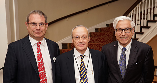 "Howard Gutstein, J. Marc Simard, and Pat Kochanek posing for photo"