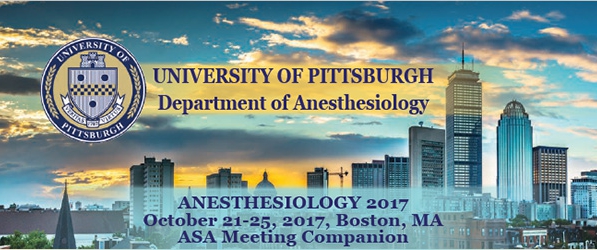 "Graphic of the University of Pittsburgh Seal and ASA Meeting information over a skyline of Boston"