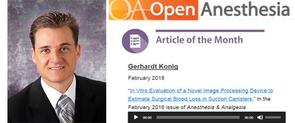 "Headshot of Doctor Konig next to a screenshot of the Open Anesthesia website"