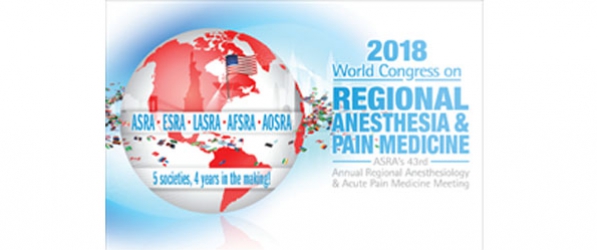 "A graphic advertising the 2018 world congress on regional anesthesia and pain medicine"