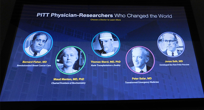 "Photos and names of Pitt physician-researches who changed the world"
