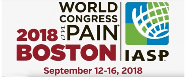 "A graphic advertising the 2018 World Congress on Pain at Boston"
