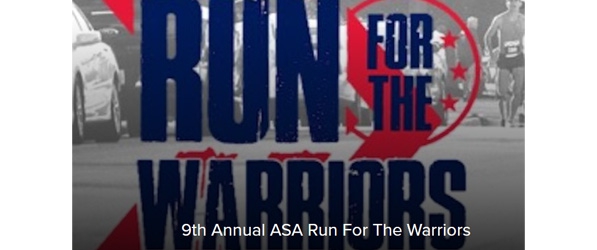 "A graphic advertising the 9th annual ASA run for the warriors"