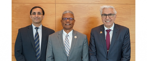 "Doctors Mahajan, Nichols, and Kochanek posing for a photo"