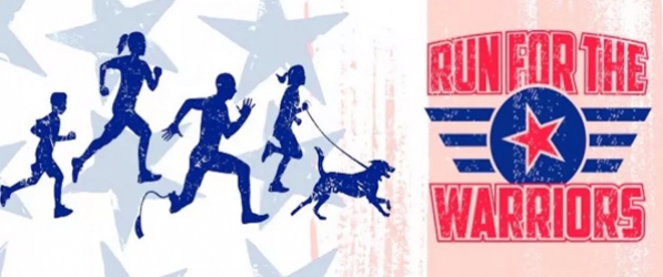 "A graphic advertising the Run for the Warriors event"