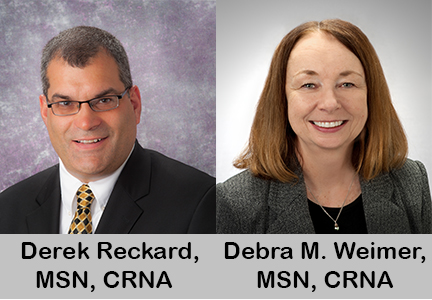 "Headshots of CRNAs Reckard and Weimer"