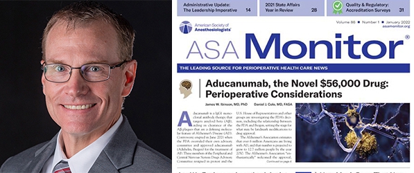 "Headshot of Doctor Ibinson with a screenshot of his feature in ASA Monitor"
