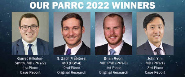 "Headshots of the four department winners of PARRC 2022"
