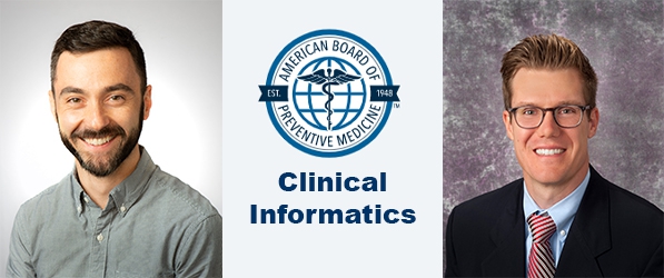"Headshots of Doctors Licata and Schnetz with the logo of ABPM"