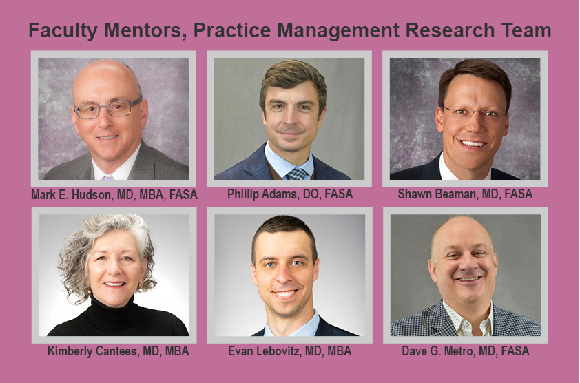 "Headshots of the faculty mentors practice management research team"
