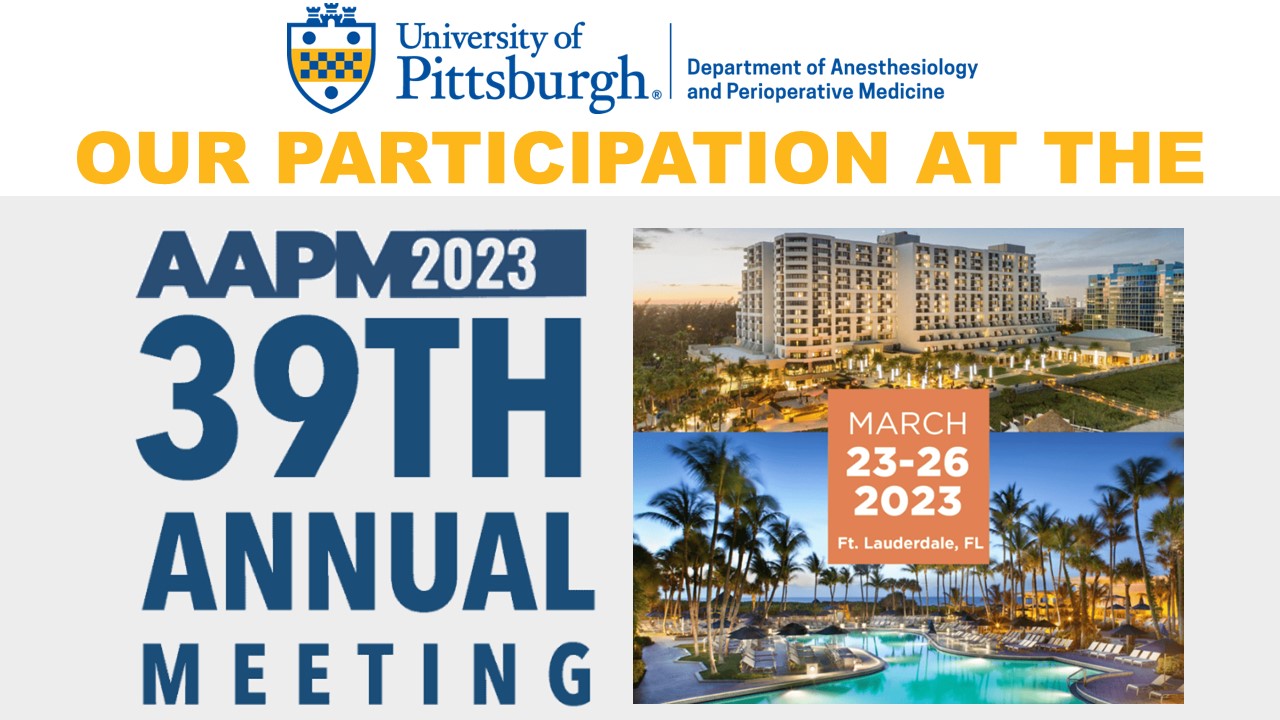 "A graphic advertising the AAPM 2023 annual meeting"