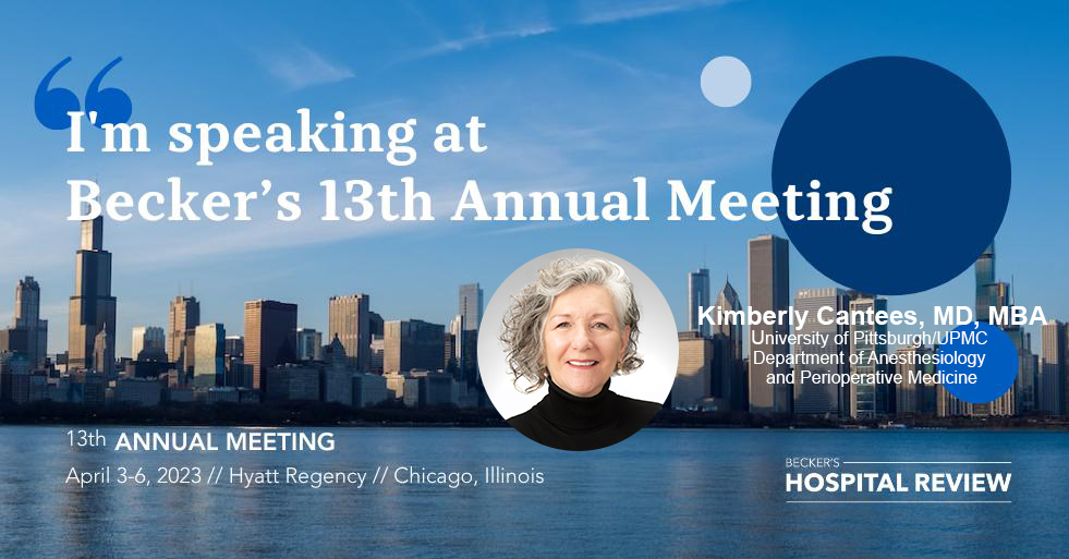 "A graphic advertising Doctor Cantees speaking at Becker's 13th annual meeting"
