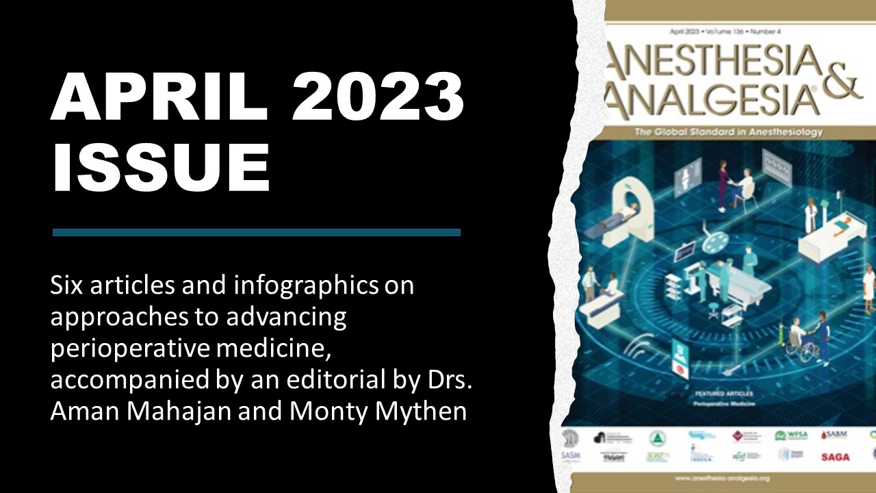 "A graphic slide depicting the cover of A and A April 2023 issue"