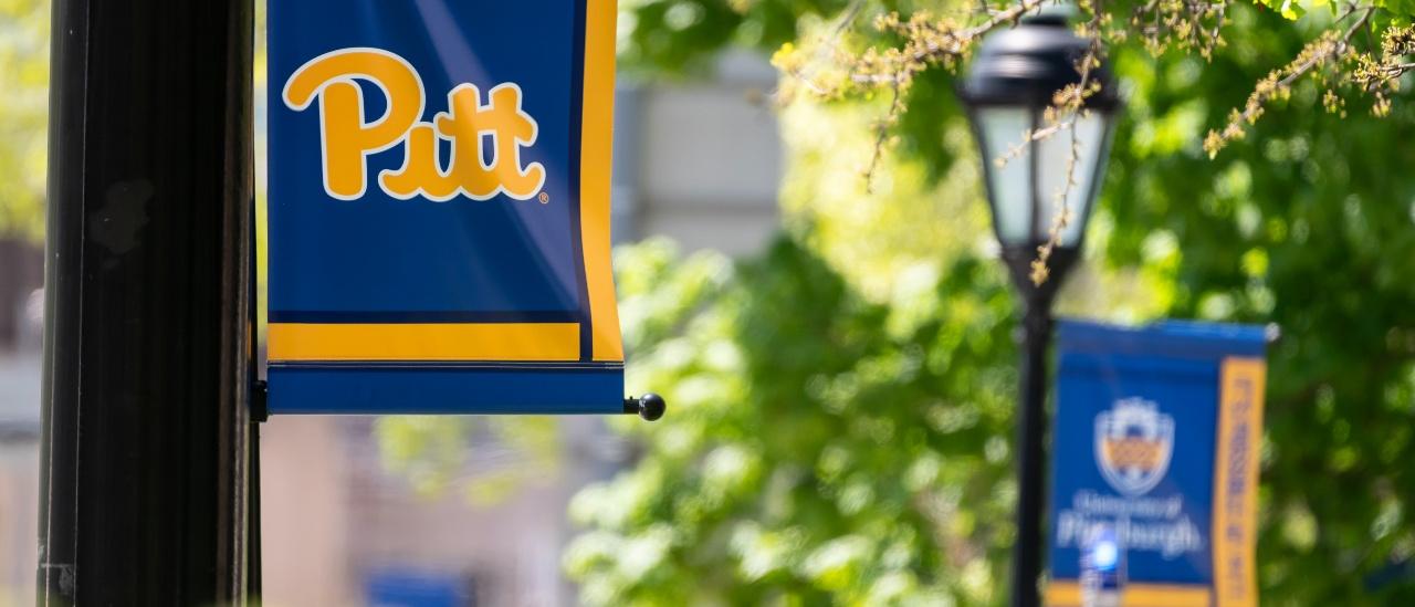 university banners on Pitt campus