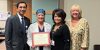 Terri Sluganski receiving the Chair’s Exemplary Leadership and Service Award 