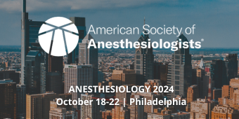 The ASA logo and the words "ANESTHESIOLOGY 2024, Philadelphia, PA, October 18-22" on top of an image of Philadelphia
