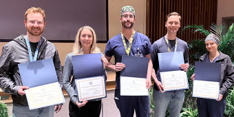 Drs. Jason Grieb, Elaina Anglin, Brett Marshall, John Driggers, and Megan Turner. 