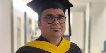 Dr Subramanian in graduation regalia